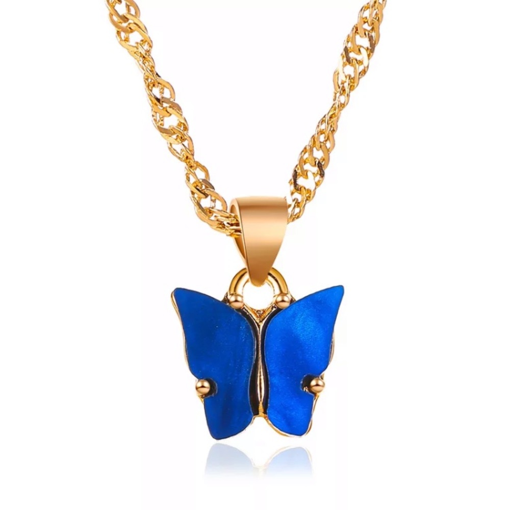 Cute Butterfly Acrylic Pendant Necklace